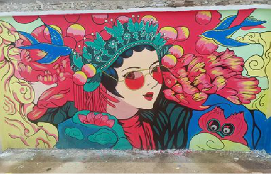 沧源墙体彩绘-网红墙