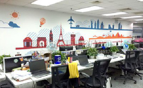 沧源教你设计办公室墙绘的方法。