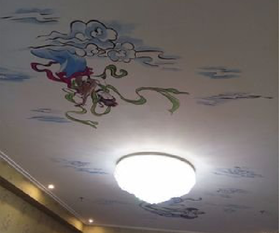 沧源如何快速绘制天花板上的手绘墙？