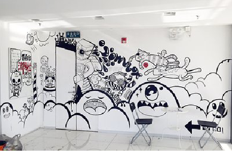 沧源手绘墙并非传统涂鸦。